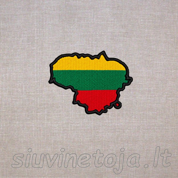 Lietuva 75x60mm užpildyta su kontūru 